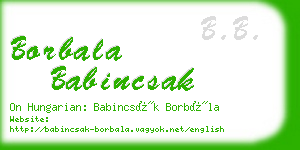 borbala babincsak business card